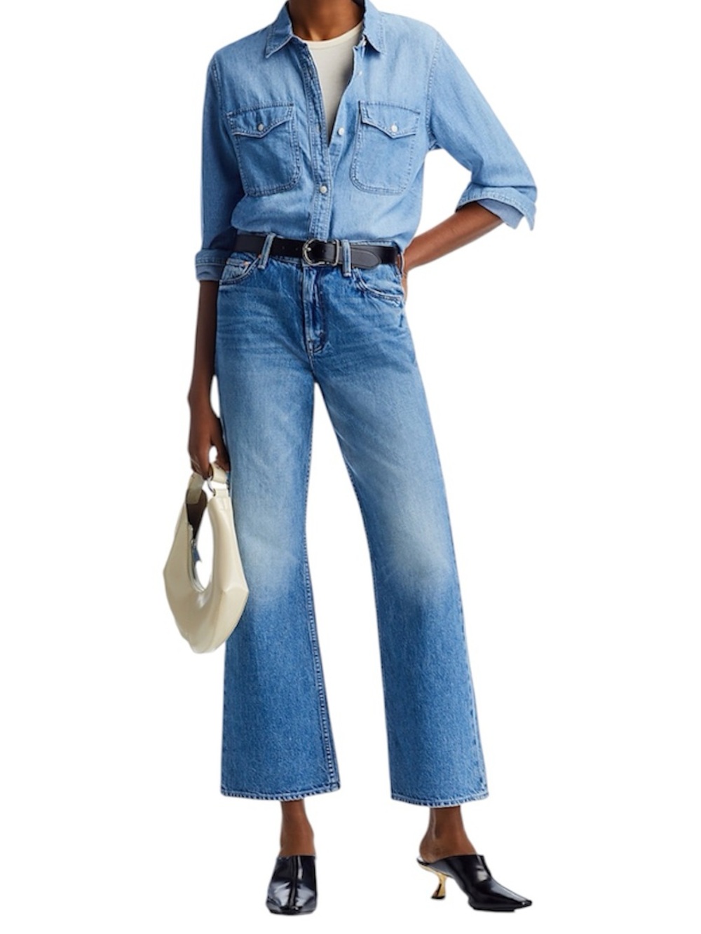 MOTHER Denim SUPERIOR
The Bookie Flooded Wide Leg Jeans in Deans List